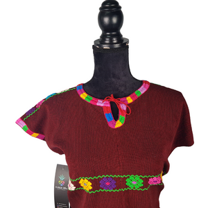 Blusa chiapaneca con brocados tradicionales de Aldama Chiapas