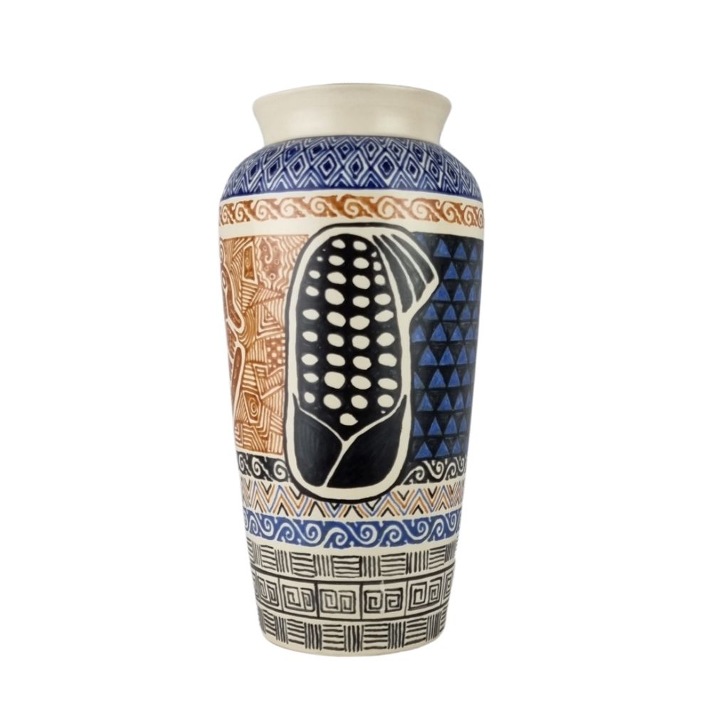 Florero de alta temperatura decorada con armadillo