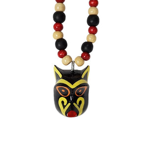 Collar de máscara miniatura del baile de los Morenos, tallada y decorada a mano