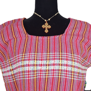Blusa rayada, prenda fresca de algodón hecha en telar de pedal