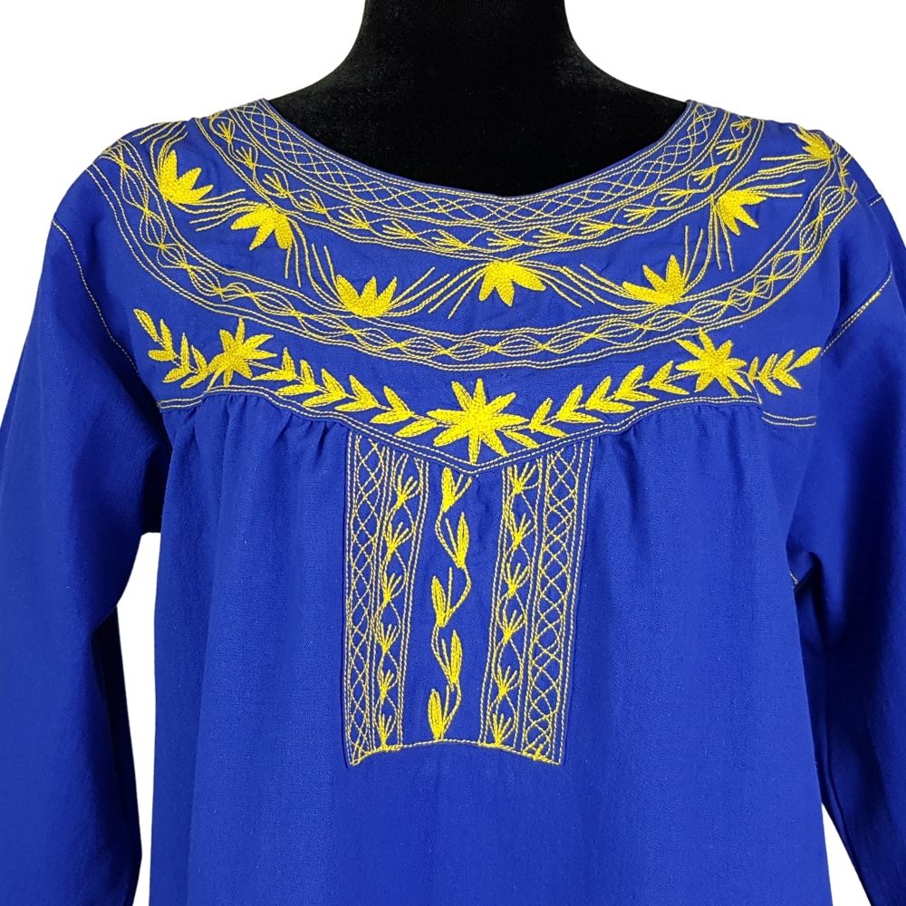 Vestido oaxaqueño de manta de Santa María Alotepec Mixe