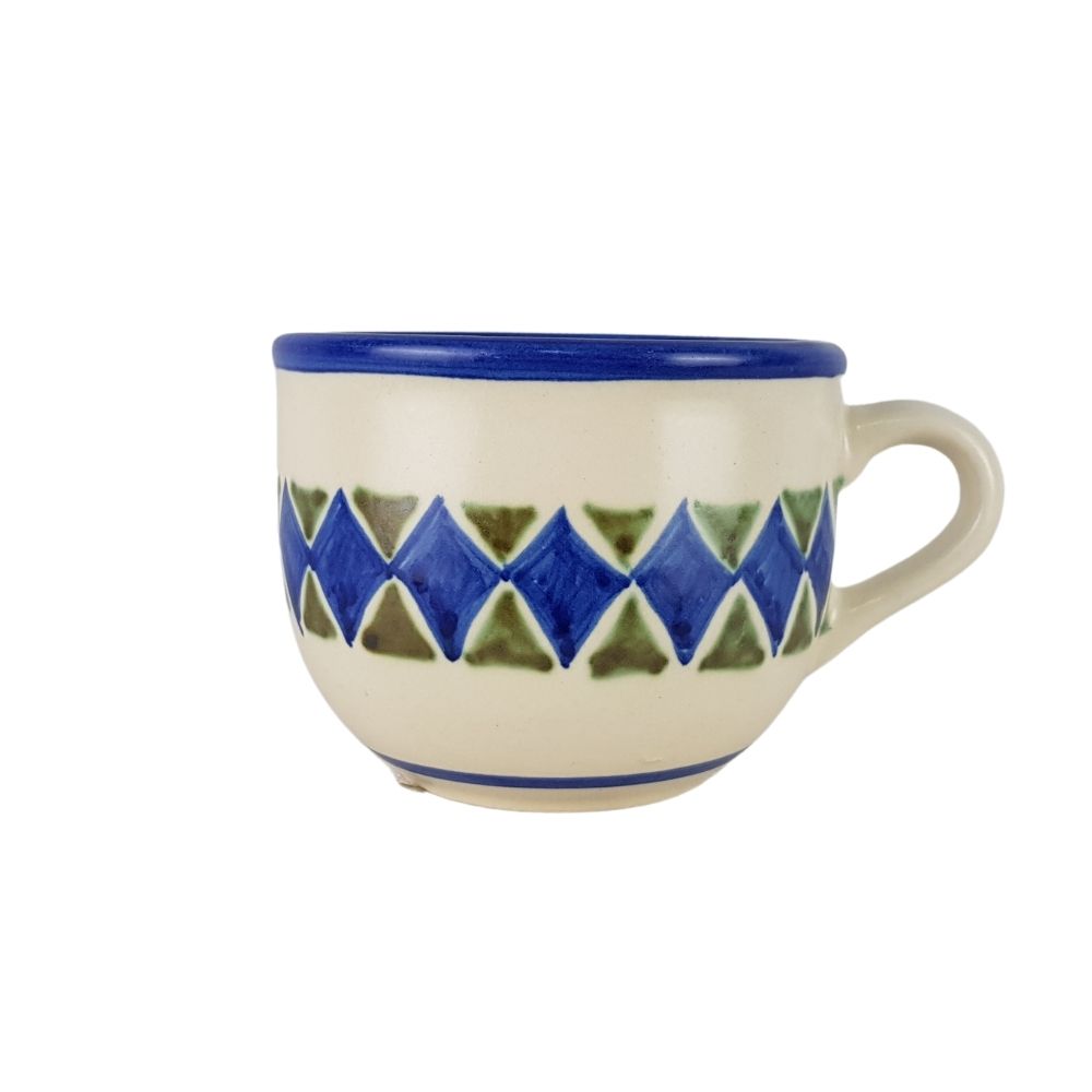 Taza cerealera de alta temperatura decorada con patrones lineales