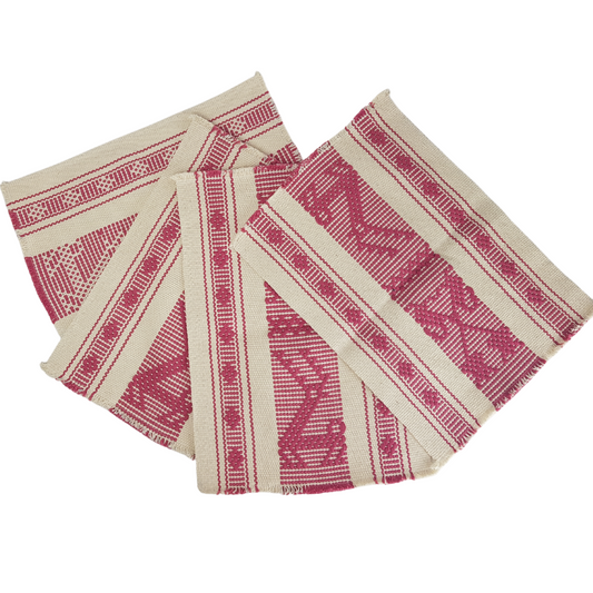 Juego de 4 mantelitos individuales de telar de cintura Jalieza